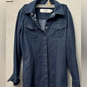 In Wear Jeans Denim Long Sleeve Full Button Up Dress Size 4